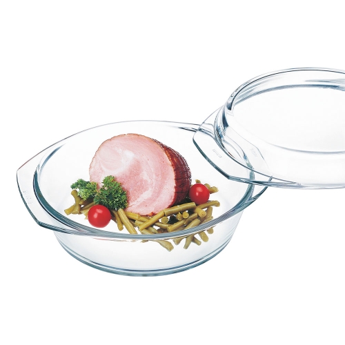 Plat rond en verre avec couvercle, 20 cm - Simax