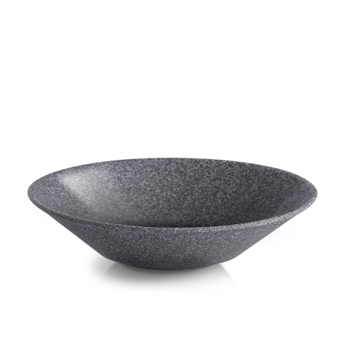 Assiette creuse Hazy no 4, Semi-émaillée, 27 cm, Gris foncé - Benedikt