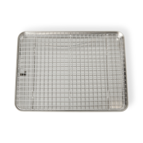 Plaque gastro avec grille, 40,5 x 40,5 cm, acier inoxydable – Culimat