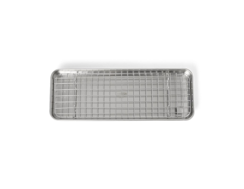 Plaque gastro/plaque de cuisson avec grille, 38x14 cm, acier inoxydable - Culimat
