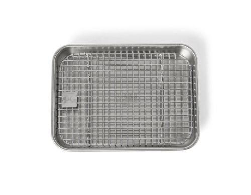 Plaque gastro/plaque de cuisson avec grille, 18x14 cm, acier inoxydable - Culimat