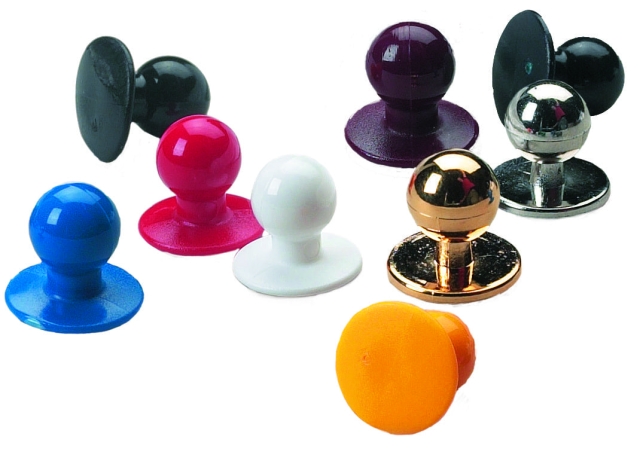 Boutons en plastique pour veste de chef, dorés, lot de 10.