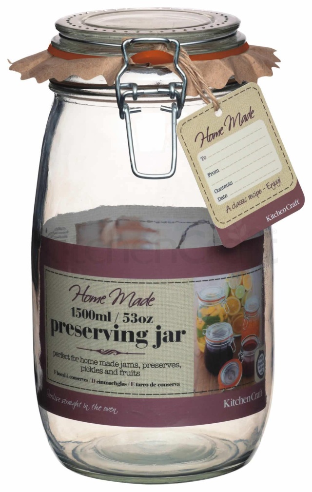 Pot en verre avec couvercle clip, 1500 ml