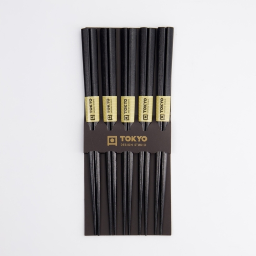 Baguettes, paquet de 5 - Tokyo Design Studio - Bois noir