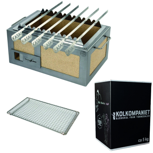 Grill de table japonais / Konro, Kasai Little avec support à brochettes et charbon