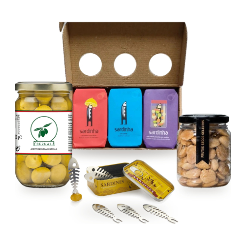 Cadeau d'Hôte avec Encas & Fourchettes à Sardines