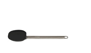 Cuillère en silicone, 30 cm, noir/inox