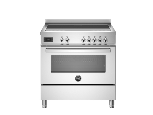 Plaque à induction Professional, 90 cm, 5 zones, four simple, acier inoxydable - Bertazzoni