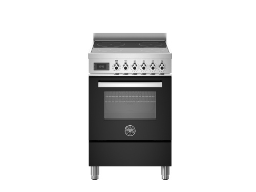 Plaque à induction Professional, 60 cm, 4 zones, four simple, noir - Bertazzoni