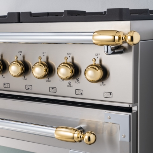 Ensemble décoratif Heritage, table de cuisson+ventilateur, or (brillant) - Bertazzoni