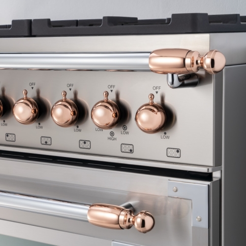 Ensemble décoratif Heritage, table de cuisson+ventilateur, cuivre (brillant) - Bertazzoni