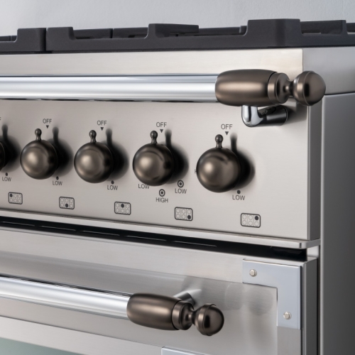 Ensemble décoratif Heritage, table de cuisson+ventilateur, nickel noir (mat) - Bertazzoni