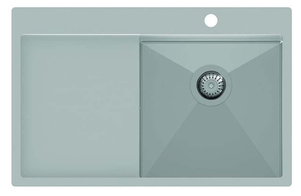 Evier inox 400x400x200 mm avec étagère à gauche