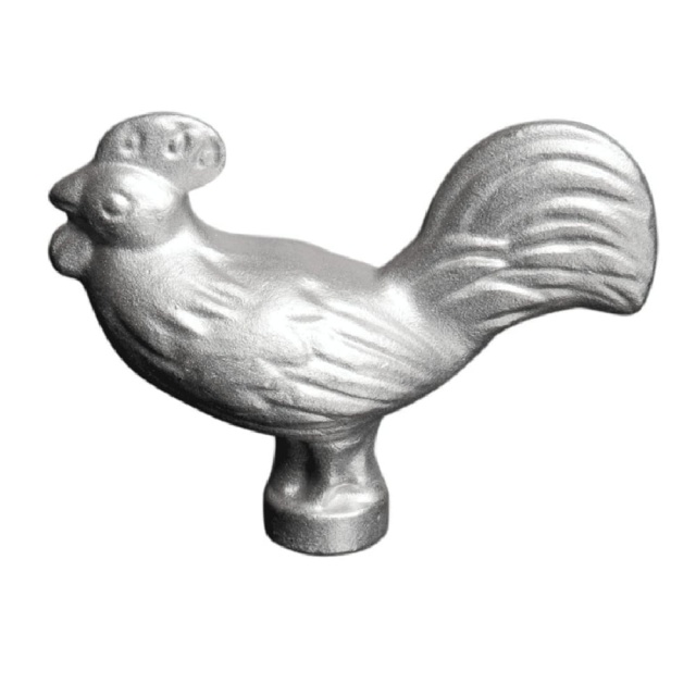 Bouton en métal pour poêle en fonte Staub - figurines diverses - Coq