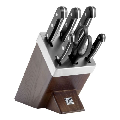 Set de Couteaux avec Bloc Auto-Affûtant en Frêne Foncé, 7 Pièces, Gourmet - Zwilling