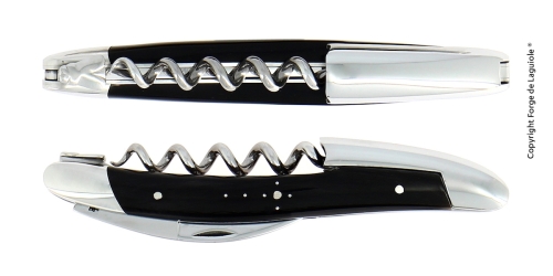 Couteau de sommelier en corne sombre, poli, Tradition - Forge de Laguiole