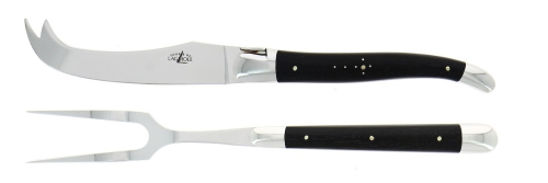 Service à fromage, manches en ébène, brillant, Tradition - Forge de Laguiole