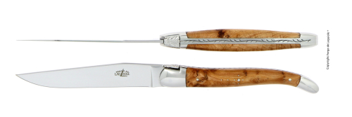 Deux couteaux, manche en En, poli, Tradition - Forge de Laguiole