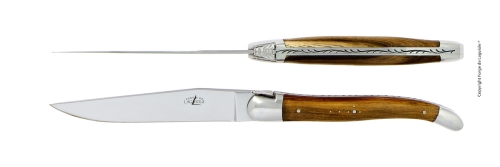 Deux couteaux, manche Pistage, poli, Tradition - Forge de Laguiole