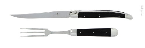 Set à sculpter 17 cm, manche en ébène, poli, Tradition - Forge de Laguiole