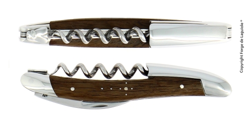 Couteau de sommelier en chêne pétrifié, poli, Tradition - Forge de Laguiole