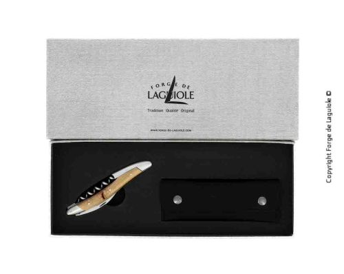 Couteau de sommelier en bois de Vignes, damasquiné avec décoration, Collection - Forge de Laguiole