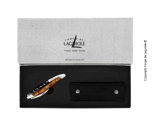 Couteau de sommelier par Tuja, damasquiné avec décoration, Collection - Forge de Laguiole