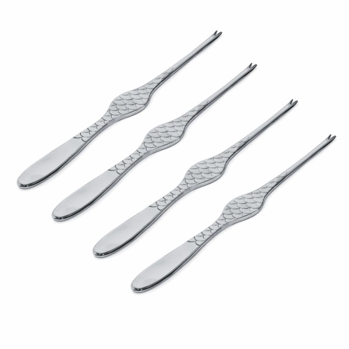 Couverts à fruits de mer, Colombina Fish, paquet de 4-Alessi