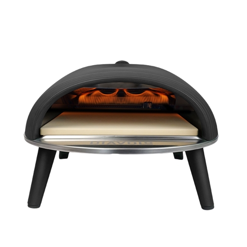 Four à pizza Diavolo, cuisson au gaz, noir - Delivita