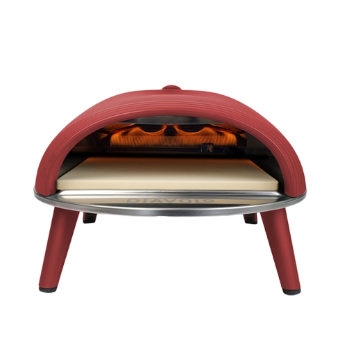 Four à pizza Diavolo, à gaz, rouge - Delivita