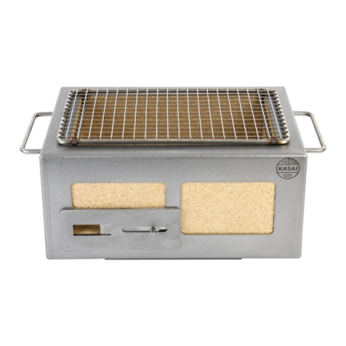 Gril de table/conro-gril avec cadre en acier inoxydable, Nano 31 x 23 cm - Kasai
