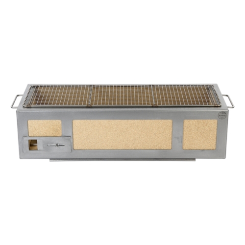 Gril de table/conro-gril avec cadre en acier inoxydable, Long 70 x 26 cm - Kasai