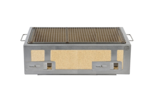 Gril de table/conro-gril avec cadre en acier inoxydable, XL 92 x 35,5 cm - Kasai