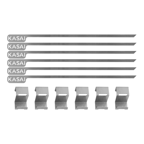 EPTO Brochettes pour barbecue avec supports, paquet de 6 - Kasai