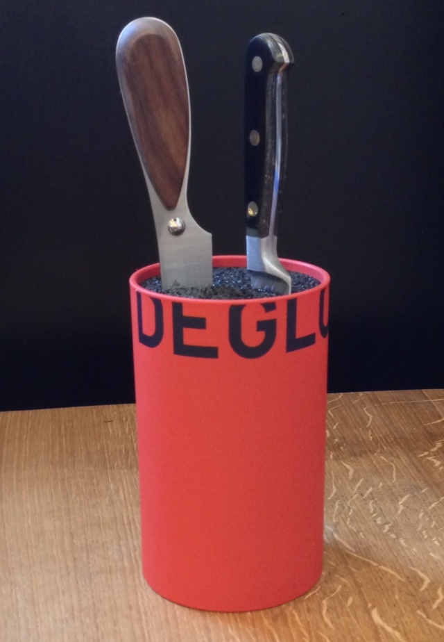 Porte-couteaux rond 14x9,5 cm, Rouge - Déglon