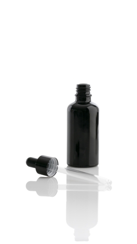 Flacon compte-gouttes en verre noir avec pipette, 50ml - 100% Chef