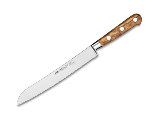 Couteau à pain Ideal Provence 20 cm, bois d'olivier - Sabatier Lion