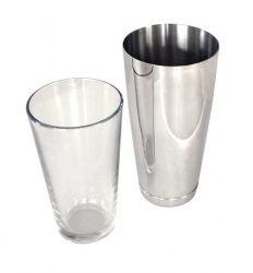 Shaker Boston en deux parties, inox et verre