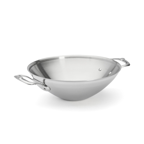 Wok en acier inoxydable avec deux poignées, 32 cm, affinité - de Buyer