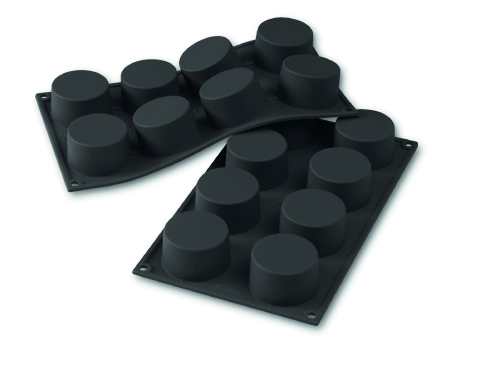 Moule à pâtisserie en silicone, cylindre, 8 pcs - Martellato
