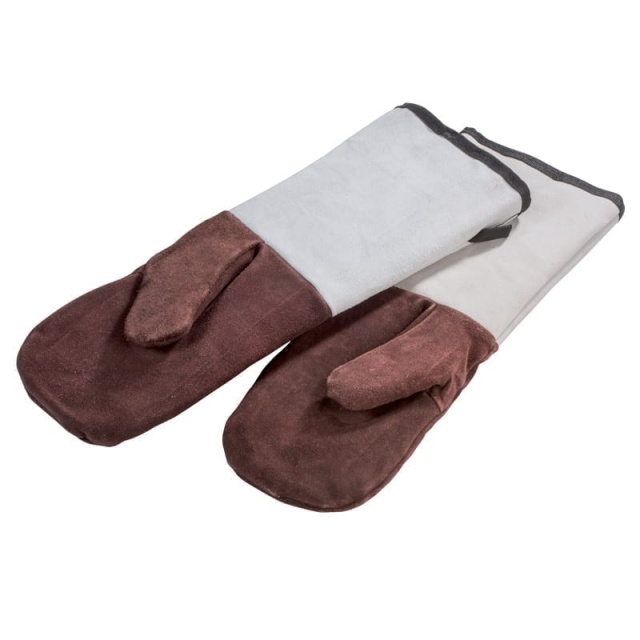 Gants de four/gants de barbecue à manches longues en cuir, pack de 2 - Martellato