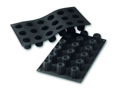 Moule en silicone, petits Cannelés bordelais, 18 pcs - Martellato
