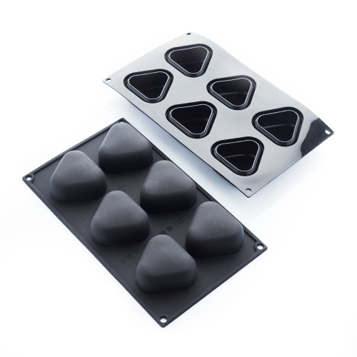 Moule en silicone, noir, triangle, 30SIL507 - Martellato