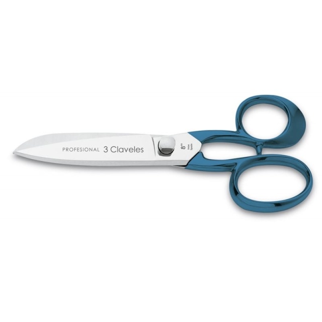 Ciseaux de cuisine professionnels en inox, Bleu - 3 Claveles