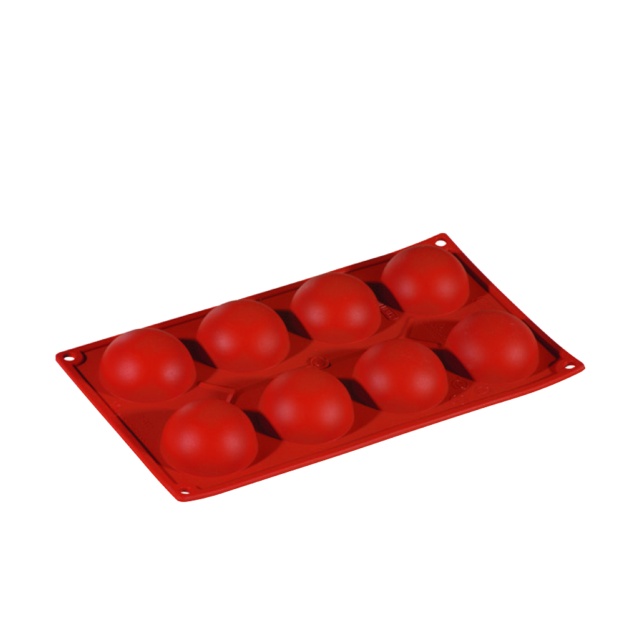 Moule à pâtisserie en silicone, demi-sphère, 8 pcs - Pavoni