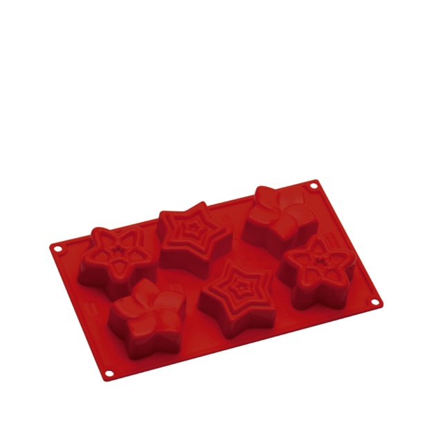 Moule à pâtisserie en silicone, poinsettia, 6 pcs - Pavoni