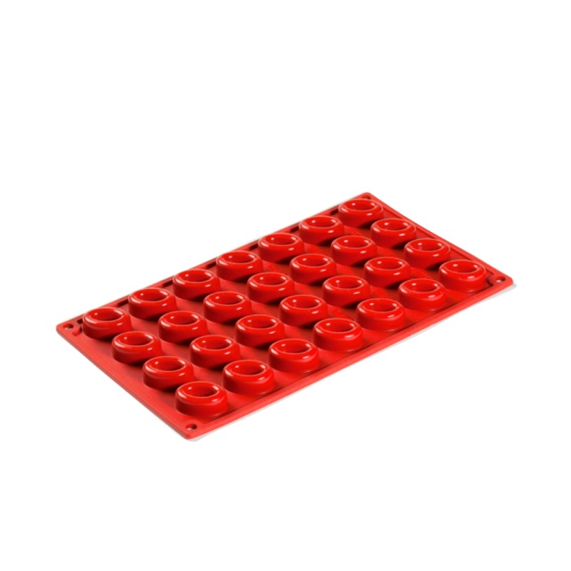 Moule à pâtisserie en silicone, petit Savarin ovale, 28 pcs - Pavoni