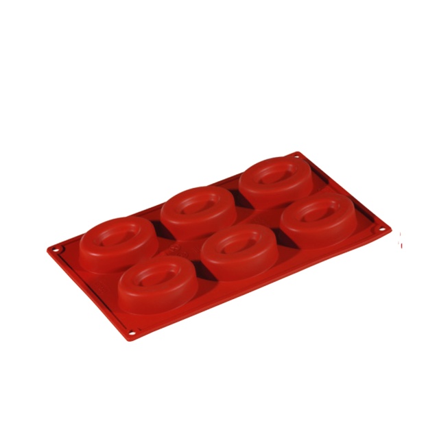 Moule à pâtisserie en silicone, savarin ovale, 6 pcs - Pavoni