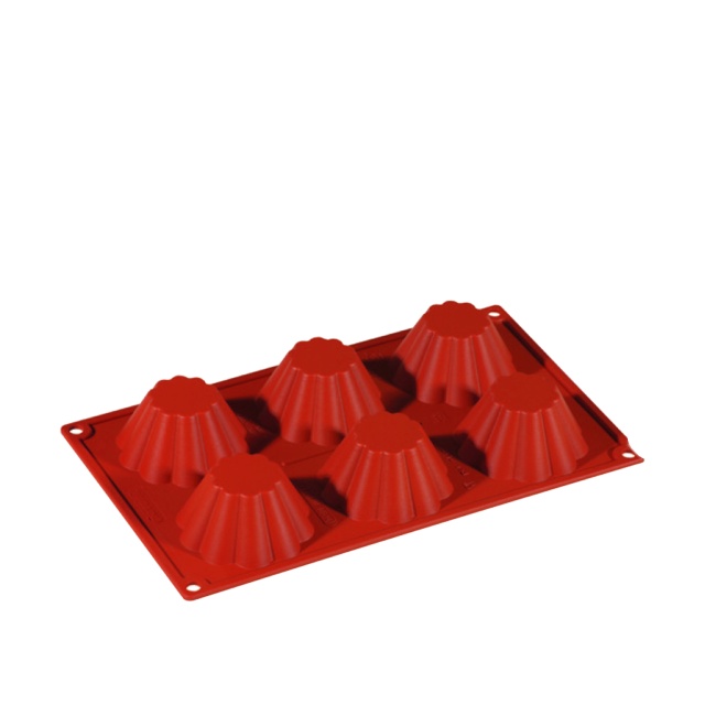 Moule à pâtisserie en silicone, brioche profonde, 6 pcs - Pavoni