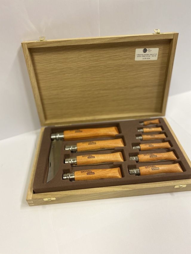 Couteaux en coffret de collection, acier carbone, 10 pièces - Opinel